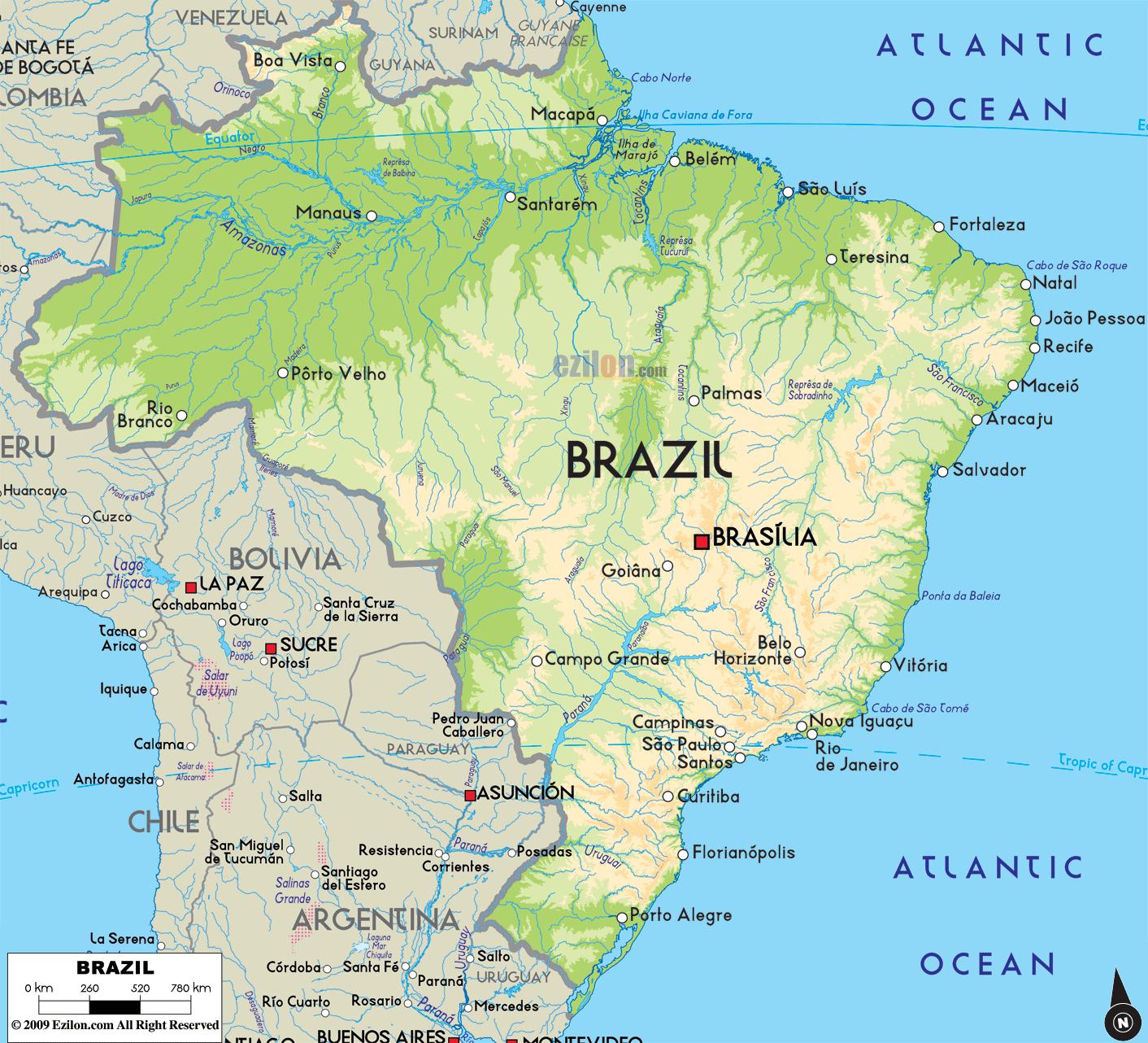 brazil karta Mapa Brazilu   mapu za Brazil (Južnoj Americi   Americi) brazil karta